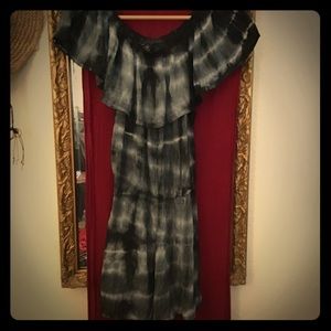 Blue,green,black and white romper